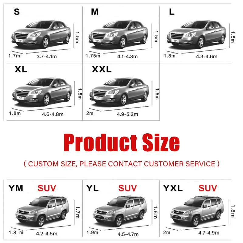Winter Car Cover Full Wrap | Sun Rain Snow Hail Protection for Cars & SUVs additional angle