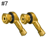 90 Degree CNC Motorcycle Tire Valve Stems | Leak-proof 2-Piece Set for Bikes and Scoot close-up view