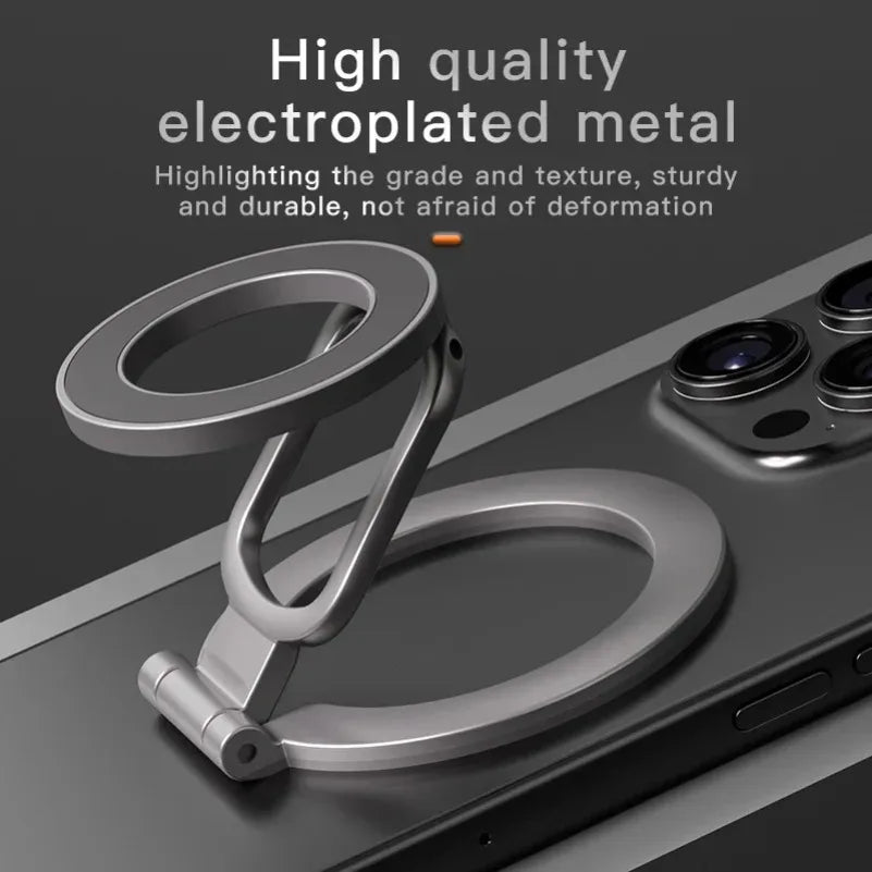 2025 Dual-Mode Phone Grip | Double-Sided Magnetic Ring Stand and Kickstand for MagSafe close-up view