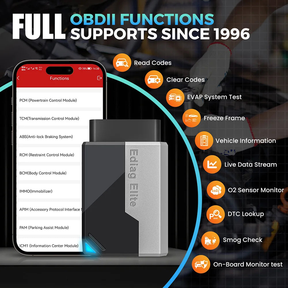 WholeSale [Lifetim Free Update] KINGBOLEN EDIAG ELITE Auto Diagnostic Tools Full System Bidirectionnal 15 Service OBD2 Scanner
