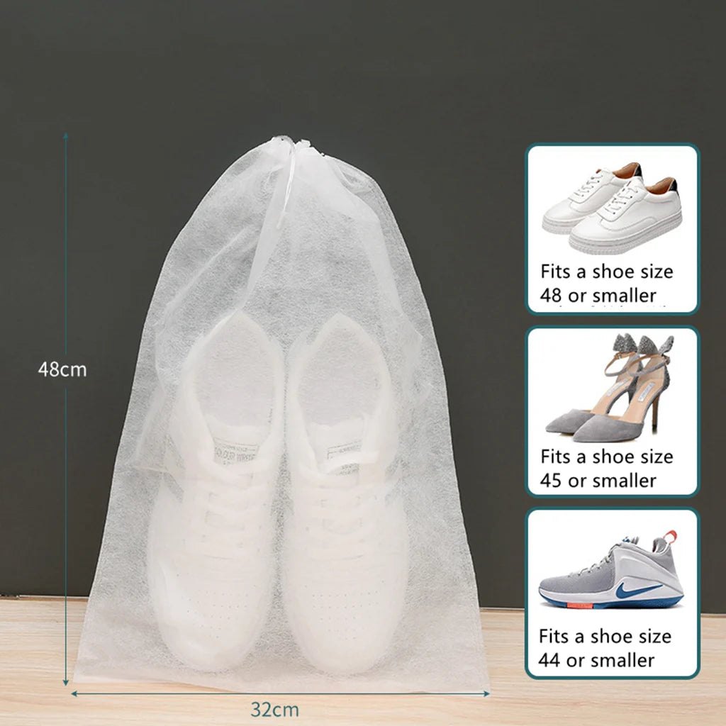 10pcs Shoes Storage Bag Closet Organizer Non-woven Travel Portable Bag Waterproof Pock close-up view
