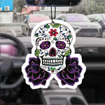 Purple Skull Car Air Freshener | Long-Lasting Perfume Pendant lifestyle view