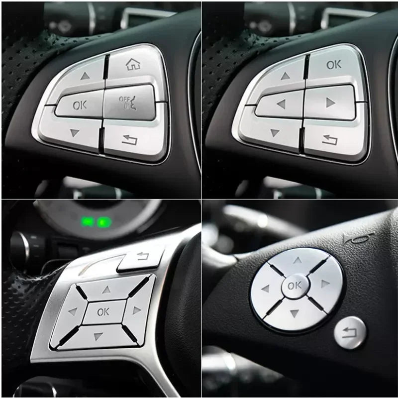 ABS Car Accessories Steering Wheel Buttons Knob Trim Cover Stickers For Mercedes Benz A B C E S GLC
