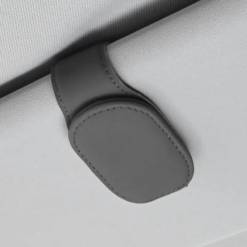 Universal Car Auto Sun Visor Eyeglass Hanger Clip Leather Glasses Holder Magnetic Mul lifestyle view