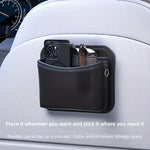 3-Pocket PU Leather Car Storage Bag Organizer with Mesh Net lifestyle view