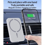 100W Magnetic Wireless Car Charger Air Outlet Phone Holder for iPhone 16 15 14 13 12 P close-up view