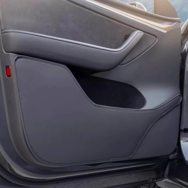 For Tesla Model Y Juniper Launch Car Door Anti-Kick Pads Leather Side Door Panel Pr additional angle
