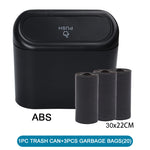 Car Trash Can With Lid, Leak-Proof Mini Car Accessories close-up view