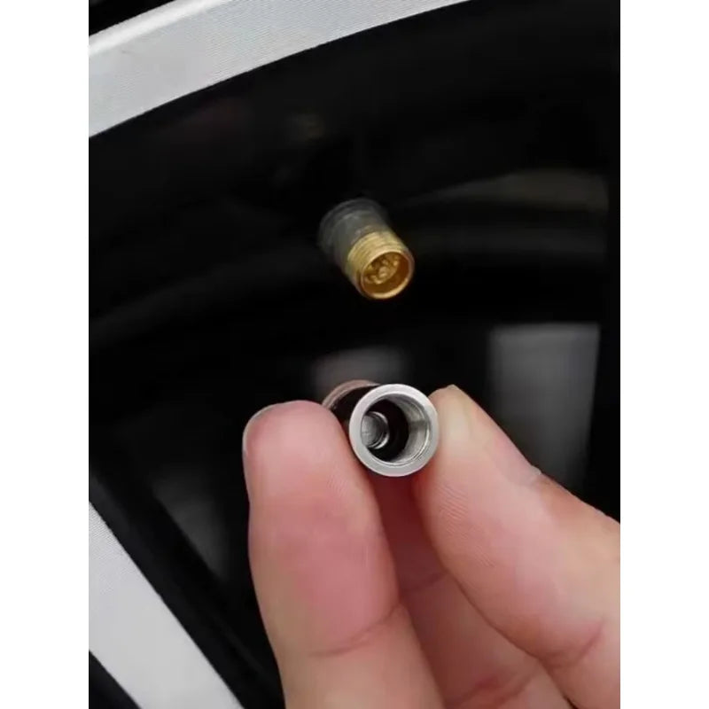 Toyota Valve Stem Caps | Set of 4 Aluminum Dust Covers additional angle