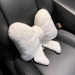 Cute Bowknot Car Headrest Neck Pillow | Plush Lumbar Support Cushion alternate view