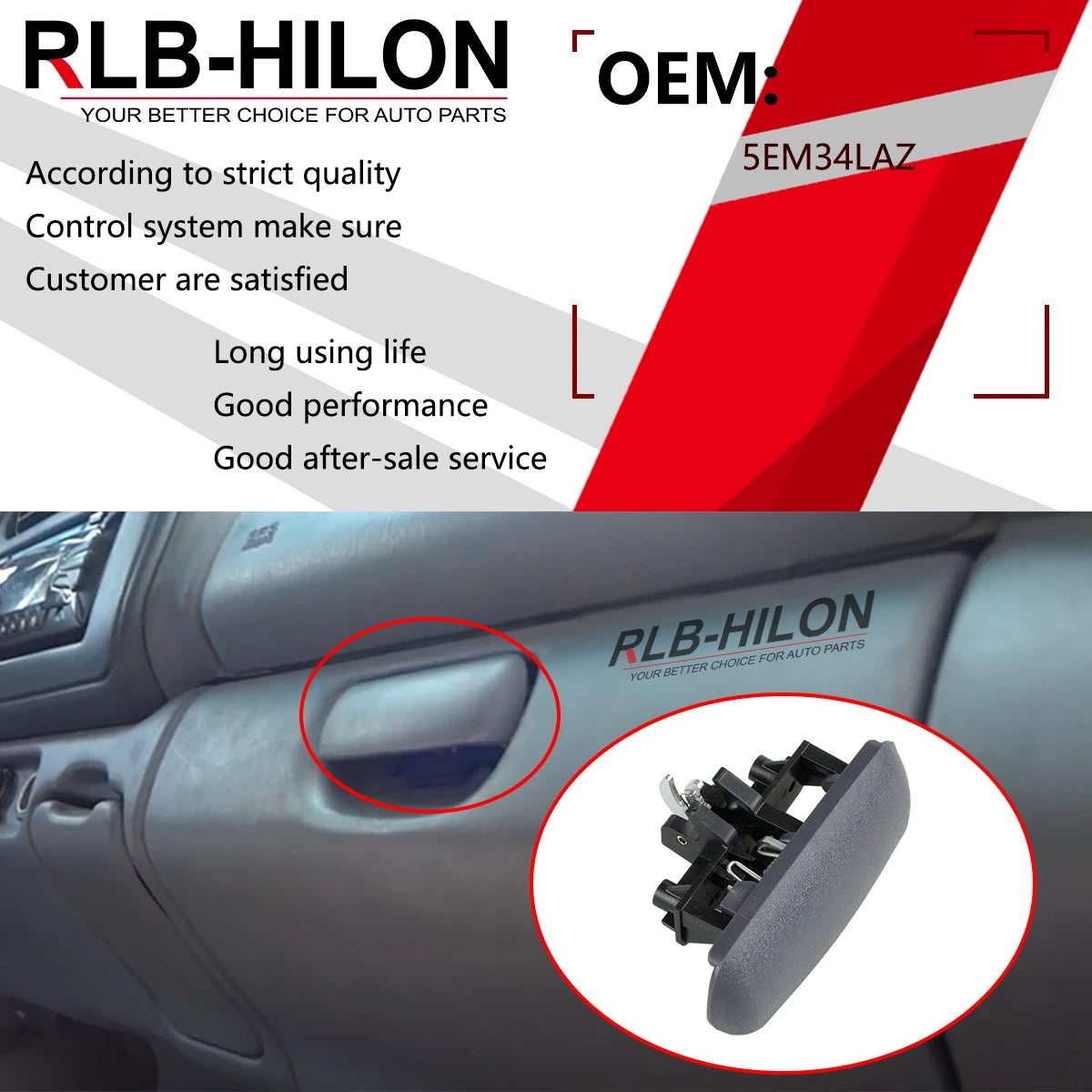 1 Pcs Car Glove Box Latch Open Handle Buckle For 1997 1998 1999 2000 Dodge Dakota for alternate view