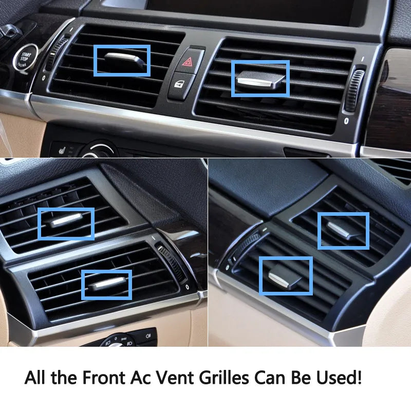 Car Interior Front Rear Center Fresh Air Conditioner AC Vent Grille Slider Tab Clip Repair Kit For BMW X5 E70 X6 E71 E72