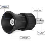 25/40 Degree Pressure Washer Nozzle Tips | Stainless Steel Spray Nozzle with Rubber Gu close-up view