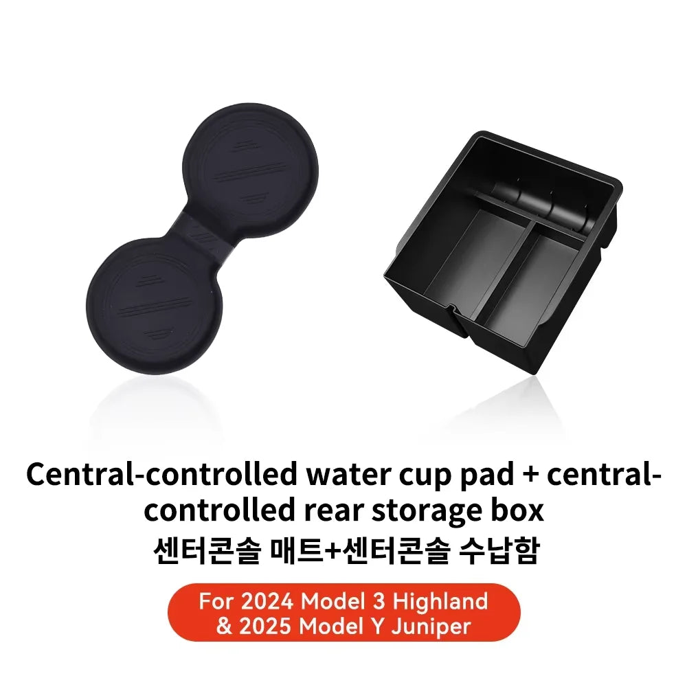 YZ For Tesla Highland Model 3 Y Juniper Hidden Storage Center Console Armrest Front an close-up view