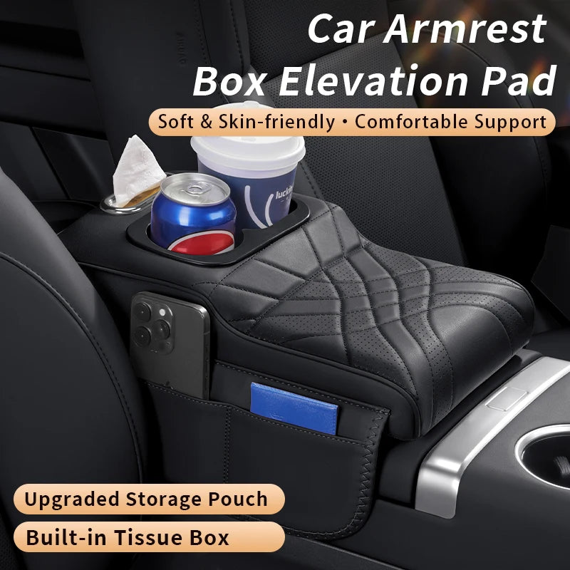 Car Center Console Armrest Cushion Cover For ‌GEELY EX5 EX2 Monjaro Tugella Storage Bag 2 Cup Holder Tissue Boxs Armrest Pad