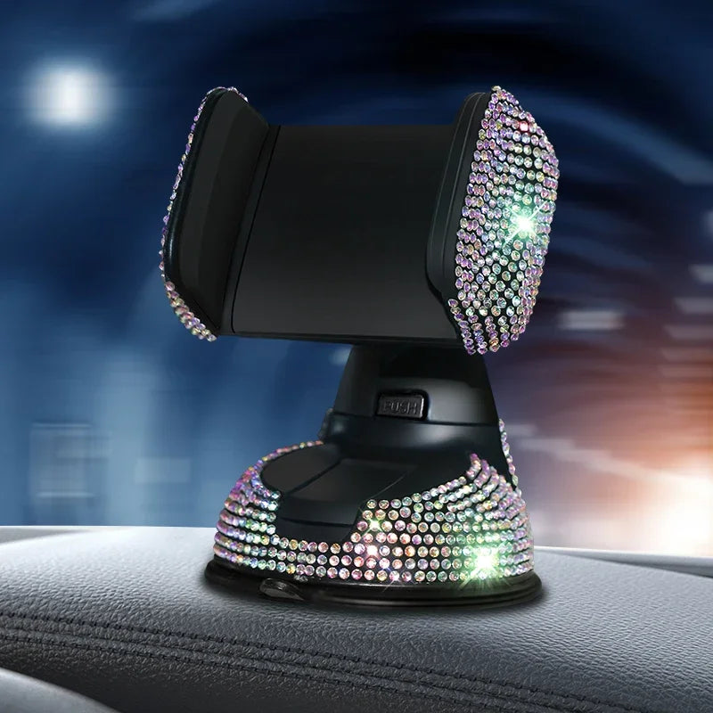 2024 Diamond Cell Phone Holder for Car Phone Mount Pink Flexible Table Stand Mount Bl lifestyle view