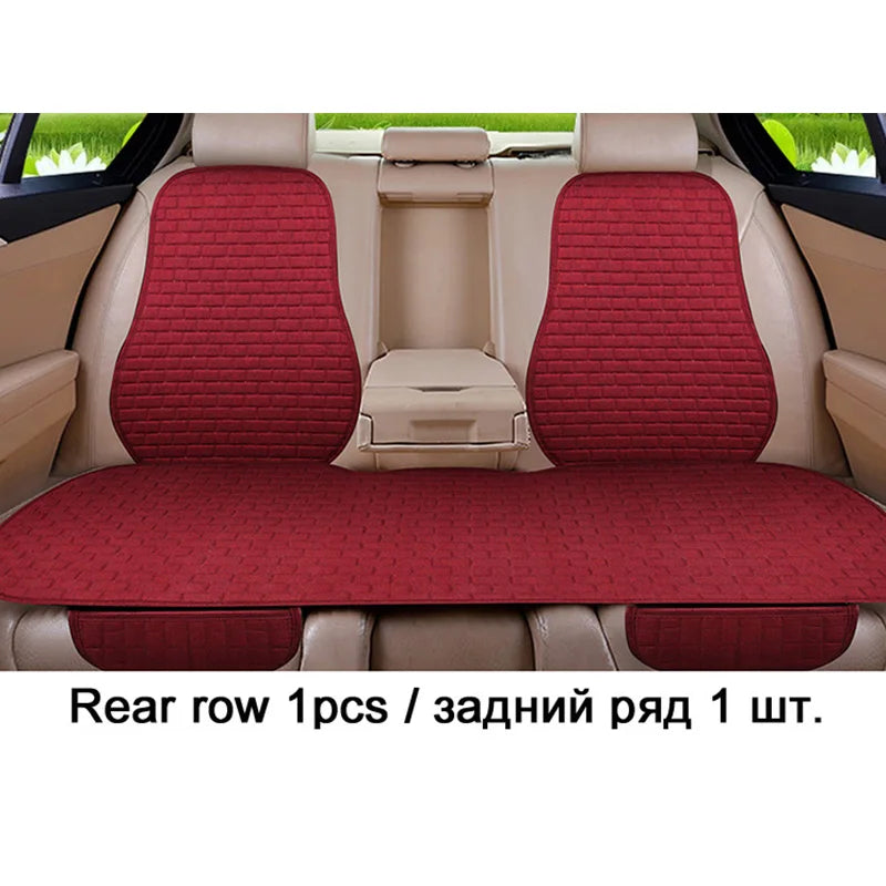Flax Car Seat Cushion Pad Thick Fiber Filled Seat Cover alternate view