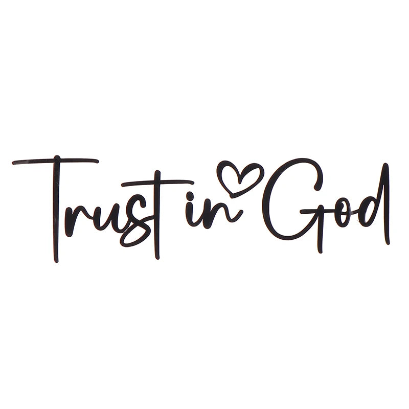 Trust In God Mirror Decal | Car Decals For Women, Christian Faith Vinyl Decal additional angle