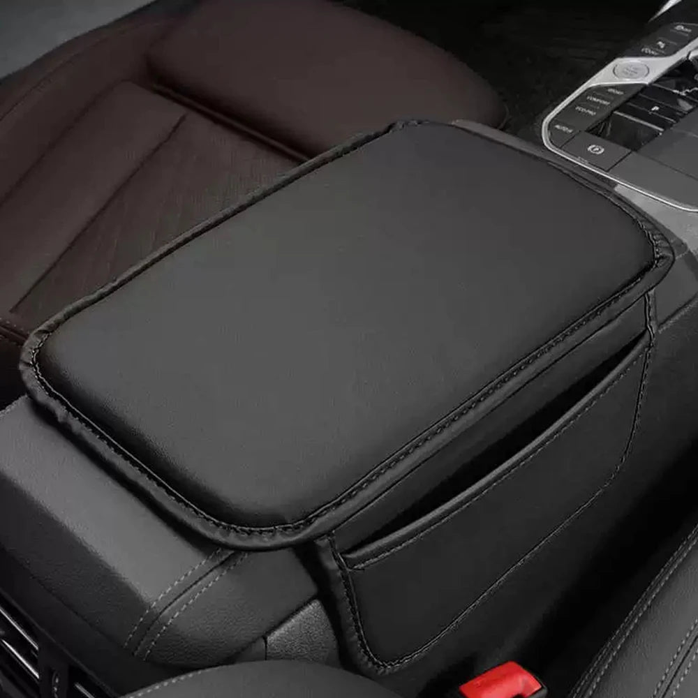 Leather Car Armrest Box Pad Center Console Arm Rest Protector Storage Pocket With pocket storage