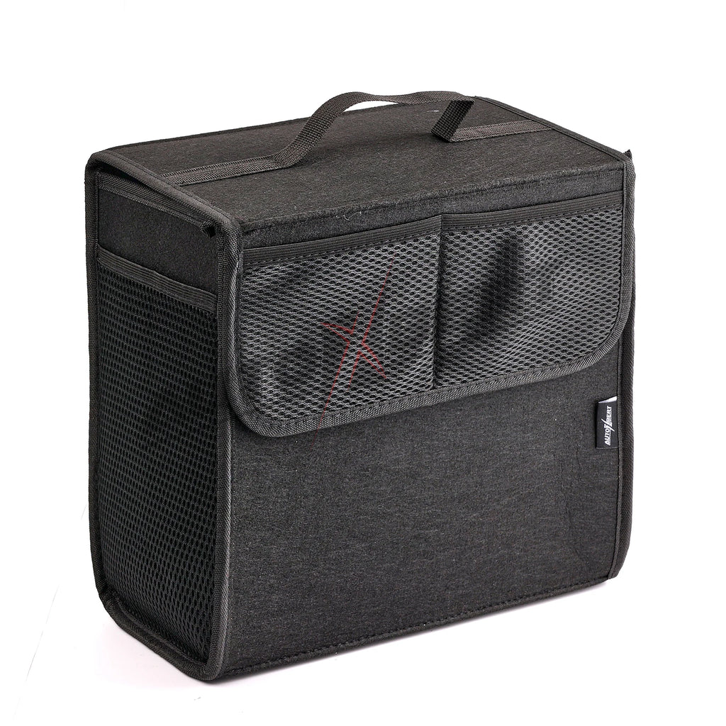 Car Trunk Organizer Felt Boot Organiser Storage Bag Box Portable Handbag Cargo Tool Holder Mesh Net Pocket Collapsible Universal