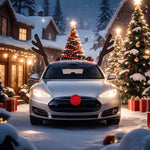 Christmas Car Decoration Deer Horn Antlers Car Kit with Red Nose and Tail for Holiday Gift Set Car Accessories Pendant