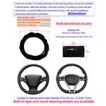 Winter Plush Steering Wheel Cover Black detail view