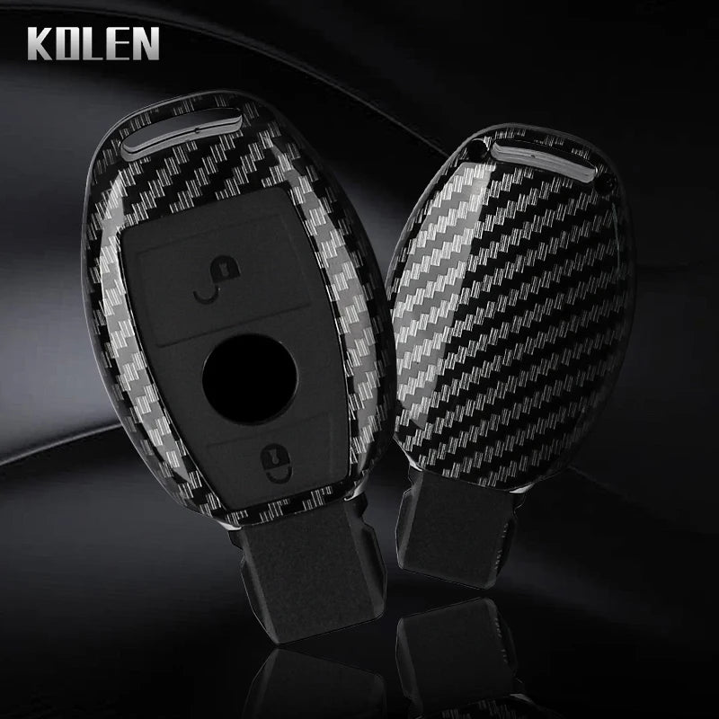 ABS Carbon Fiber Style Car Key Case Cover For Mercedes Benz A B C E Class GLS GLA GLK GLC CLS CLA AMG W204 W205 W212 W463 W176