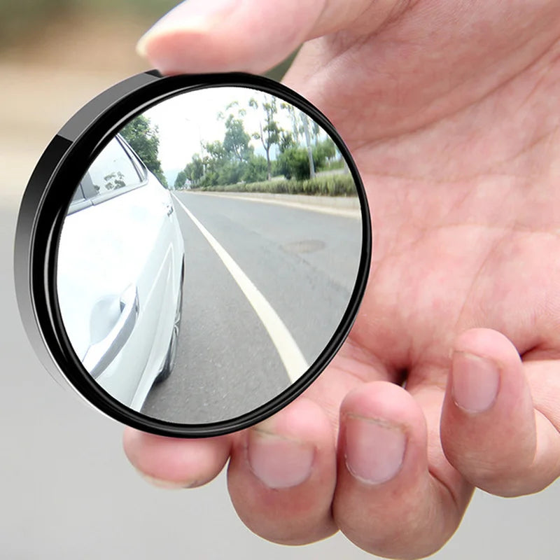 2Pcs 360 Degree Adjustable Blind Spot Mirror Car Auxiliary Rearview Convex Mirror Rou lifestyle view