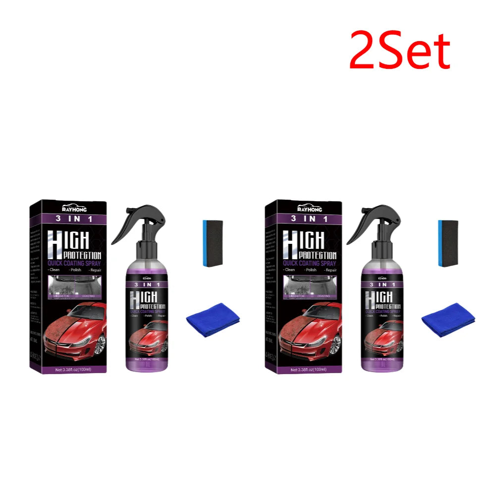 3 in 1 Rapid Ceramic Coating Car Wax Polish Spray | Hydrophobic Gloss Shine for Paint alternate view