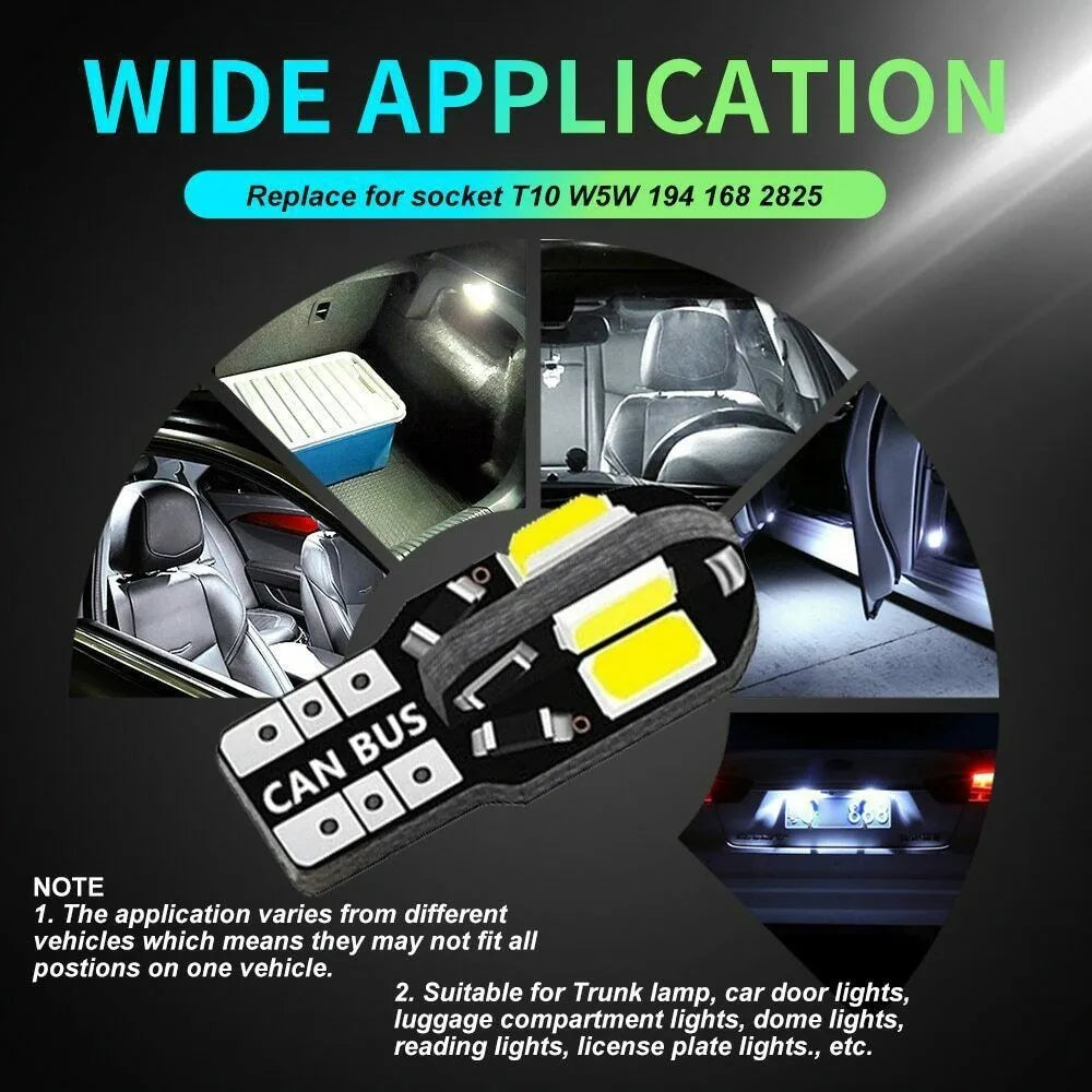 10PCS T10 LED Bulbs Canbus 12V Car Interior Light alternate view