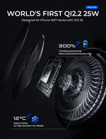 LISEN Qi2.2 25W Magnetic Car Charger Mount with Cooling Fan | Wireless Phone Holder f alternate view