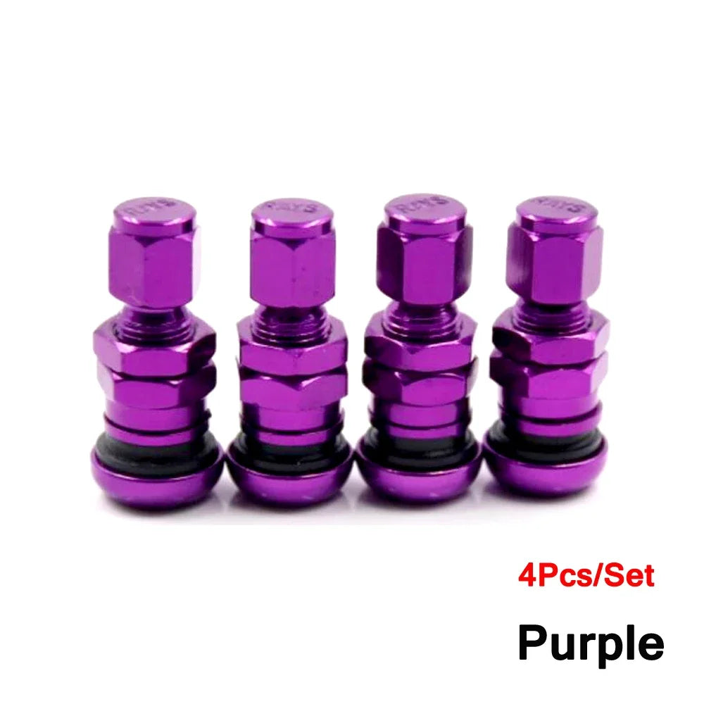 TQQTQQ 4Pcs Short Metal Bolt Tire Valve Stem Kit | Car Truck Motorcycle Accessories detail view