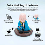 ABS Plastic Monk Car Dashboard Ornament Solar Powered Bobblehead Figurines Automatic nodding Little Monk Car Interior Accessory