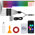 KEVANLY 10-in-1 RGB Car Ambient Light Kit | USB & APP Control, Footwell Atmosphere La alternate view
