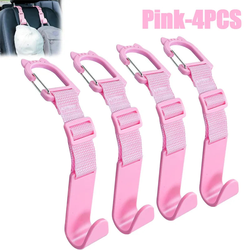 4PCS Car Headrest Hooks Rear Seat Back Storage Hanger