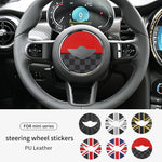 Car Steering Wheel Sticker For MINI Cooper F56 F55 F54 F60 R56 R60 U25 J01 F65 F66 PU Leather Stickers Interior Car Accessories