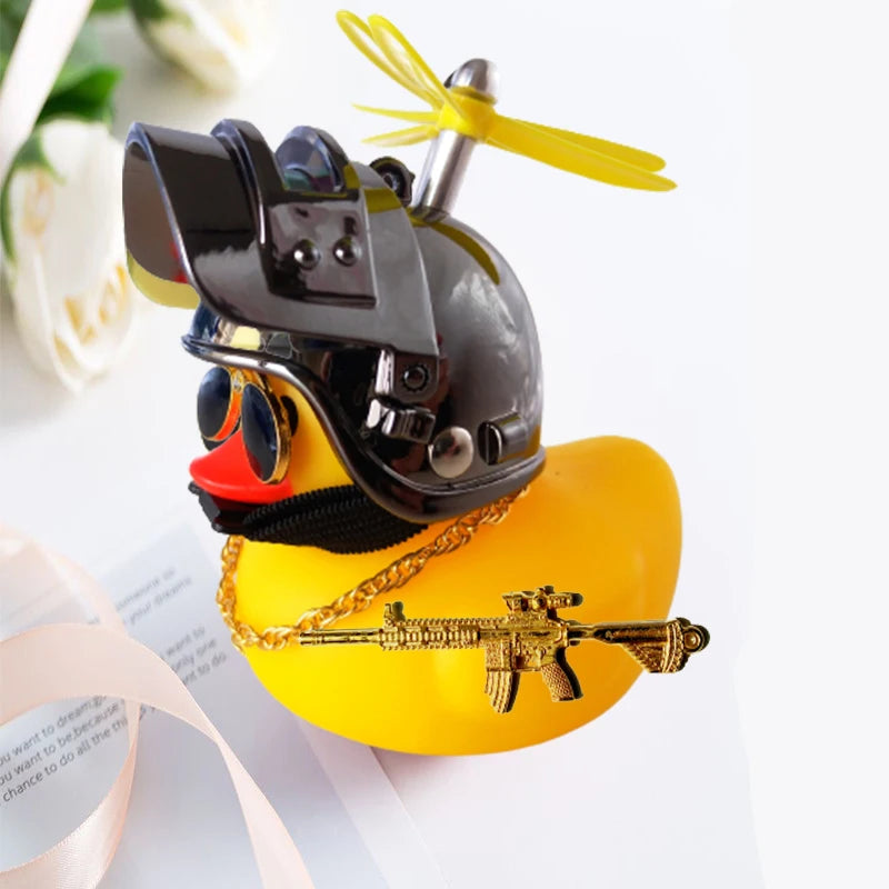 Motor Accessories Yellow Duck with Helmet for Bike Without Lights Auto Car Accessorie alternate view