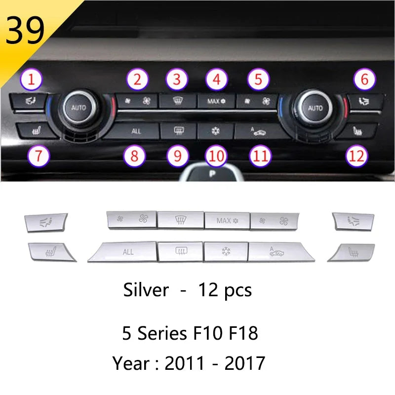 Car Interior Front Reading Lampshade, Lamp Decoration Frame For BMW 5 Series F10 F11 F18 detail view