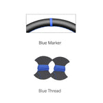 Black Faux Leather Car Steering Wheel Cover for Alfa Romeo 159 2005-2012 Brera Spider close-up view