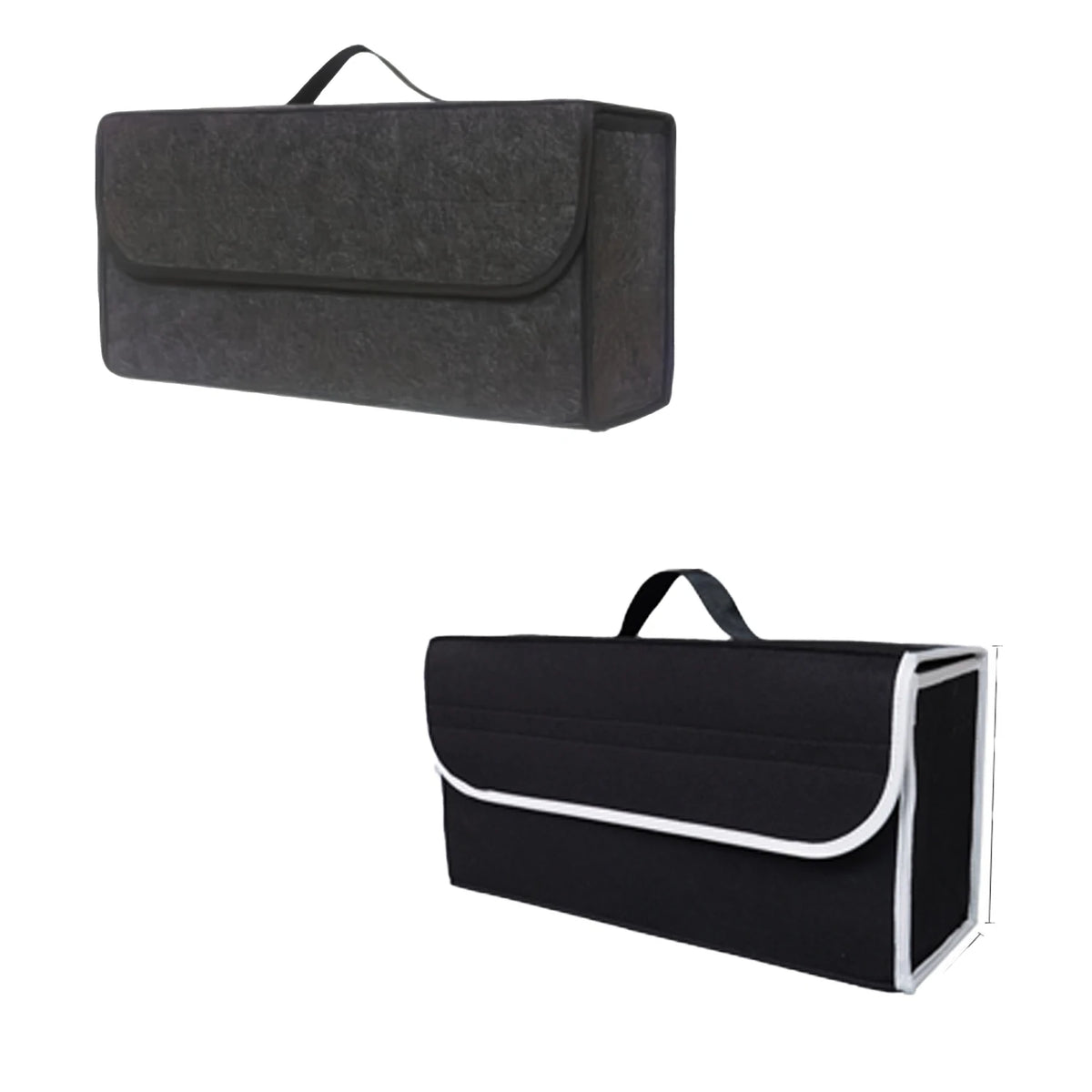 Car Trunk Storage Box 1-Pack: Foldable Bag with Compartments & Handle, for SUVs/Sedans close-up view