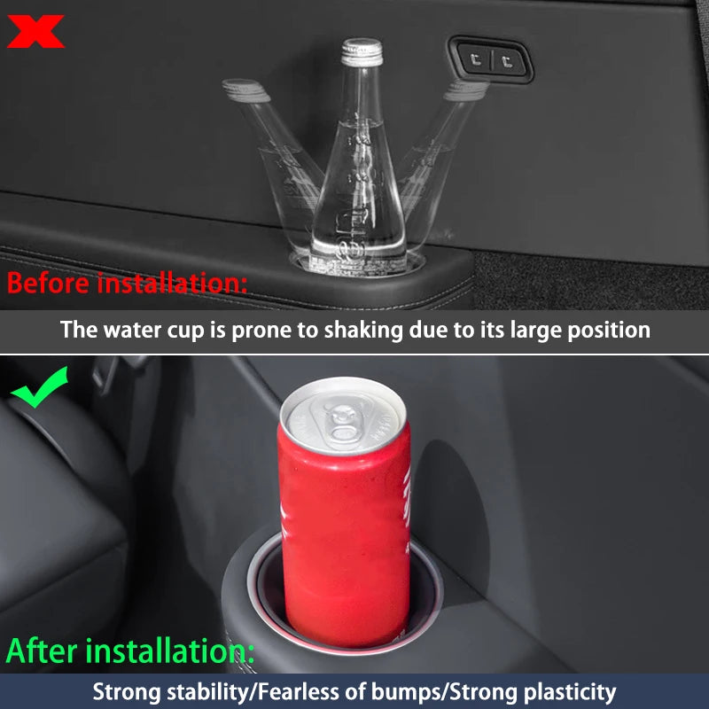 For Tesla Model YL 2026+ Third Row Silicone Cup Holder Insert | Center Console Water alternate view
