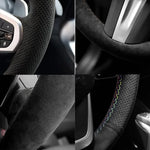Hand-Sewn Suede Car Steering Wheel Cover A-class E-Class GLA GLC W205 C63 Car Interio alternate view