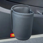 PU Leather Car Door Cup Holder | Rear Seat Drink Rack with Storage Bin