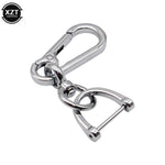 Car Keychain 360 Degree Rotating Horseshoe Buckle Leather Rope Key Chain lifestyle view