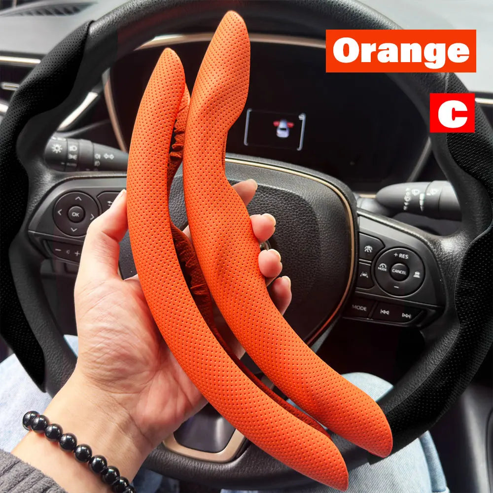 Leather Steering Wheel Cover 15 Inch Anti-Slip detail view