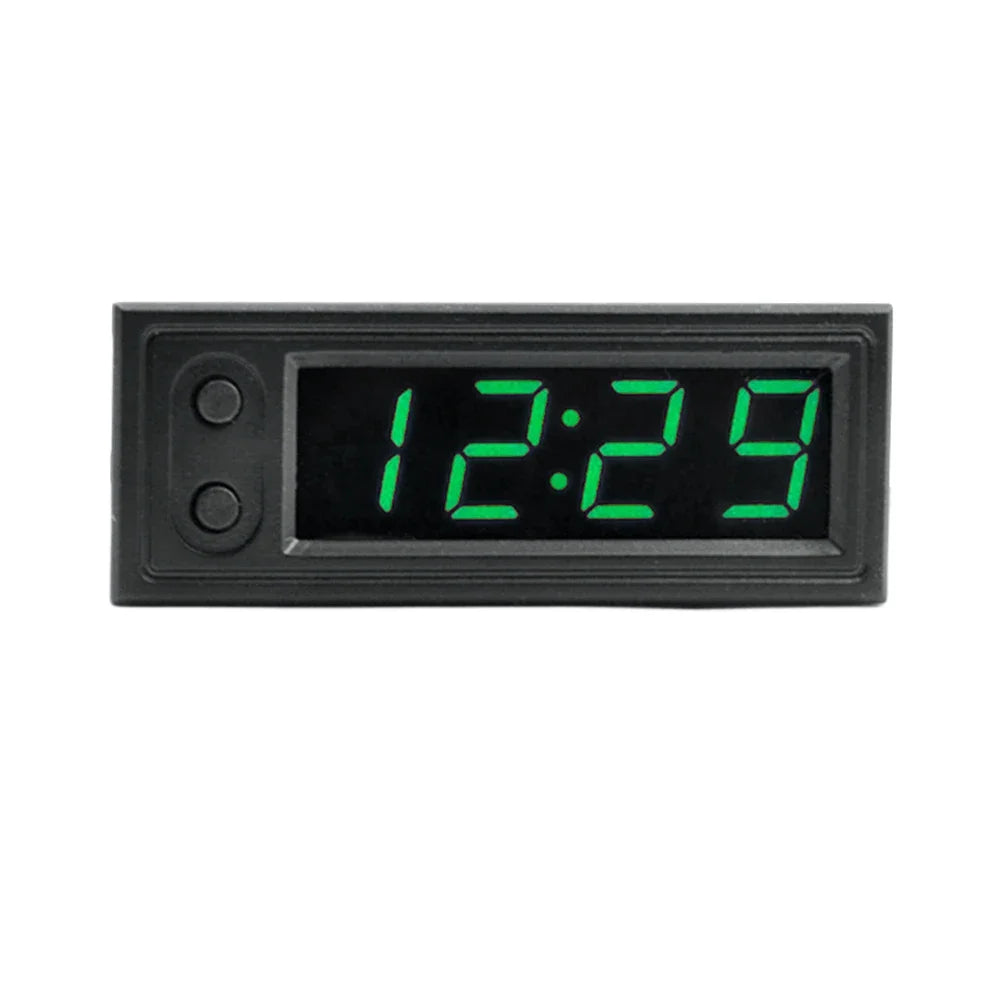 3 in 1 Car Temperature Clock Voltmeter | Luminous Digital Gauge for 12V Vehicles close-up view