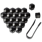20Pcs Universal Black Car Wheel Hub Nut Protective Caps | ABS Rust Proof Waterproof Tire Nut Covers