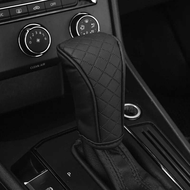 High Quality Car Shift Handle Cover PU Leather Non-slip Wear-resistant Universal Ca additional angle