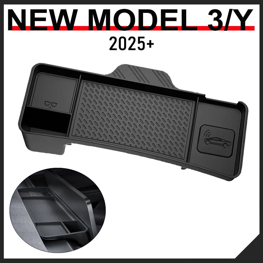 Dashboard Storage Tray For 2025 2026 Tesla Model Y Juniper Model 3 Glasses Holder Tissue Box Center Console Organizer Accessory