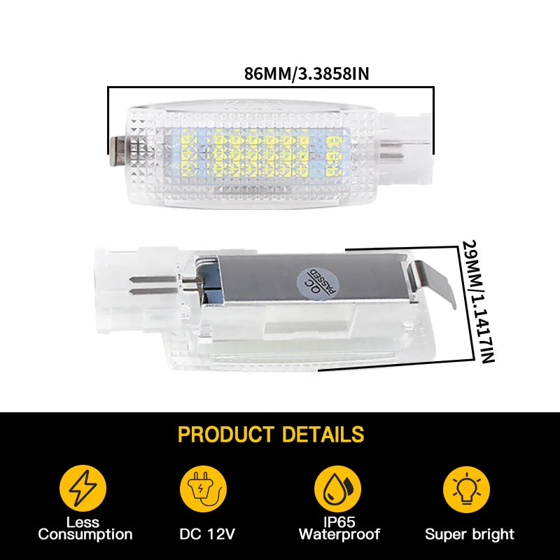 2/10PCS OEM# 1K094710971N For VW Golf 4 5 6 7 Passat B5 B6 B7 Car LED Bulb Interior Sun Visor Vanity Mirror Lamps for Volkswagen